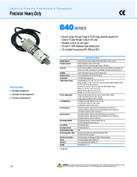 Thumbnail of document Data Sheet - 640 Series Precision Heavy Duty Press. Transducers